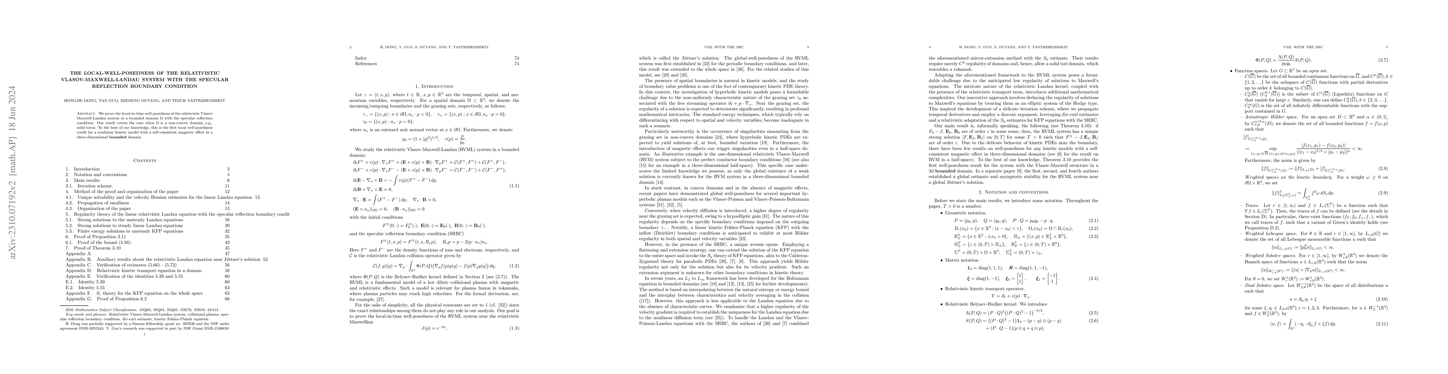 Thumbnail for The Local-well-posedness of the relativistic Vlasov-Maxwell-Landau
  system with the specular reflection boundary condition