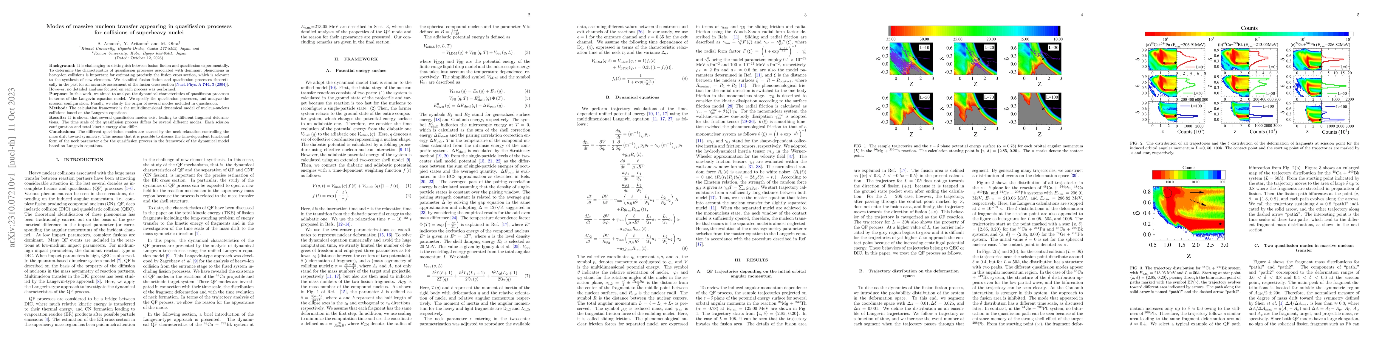 Thumbnail for Modes of massive nucleon transfer appearing in quasifission processes
  for collisions of superheavy nuclei
