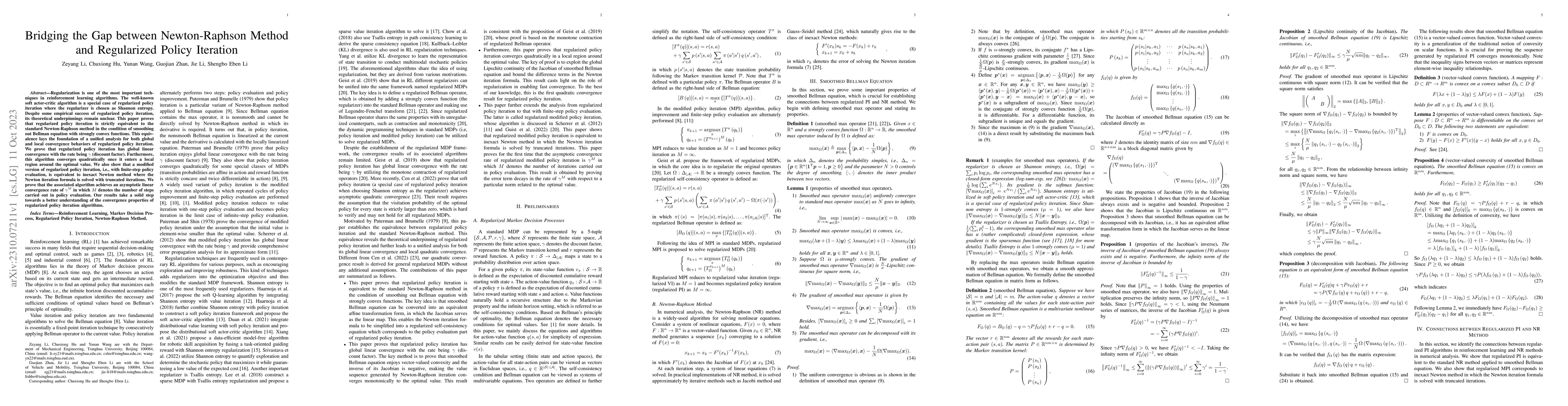 Thumbnail for Bridging the Gap between Newton-Raphson Method and Regularized Policy
  Iteration