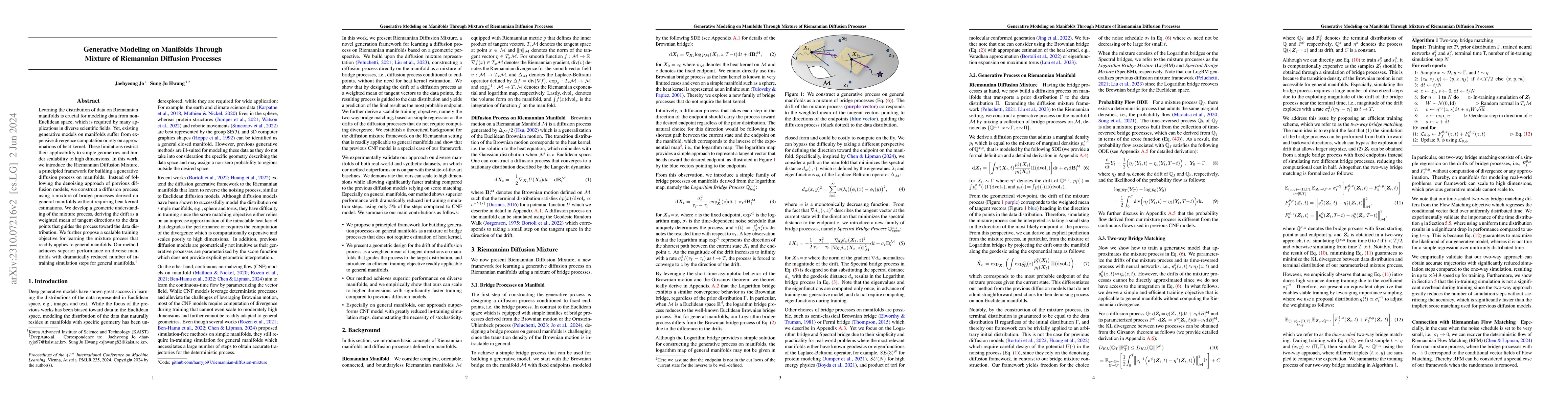 Thumbnail for Generative Modeling on Manifolds Through Mixture of Riemannian Diffusion
  Processes