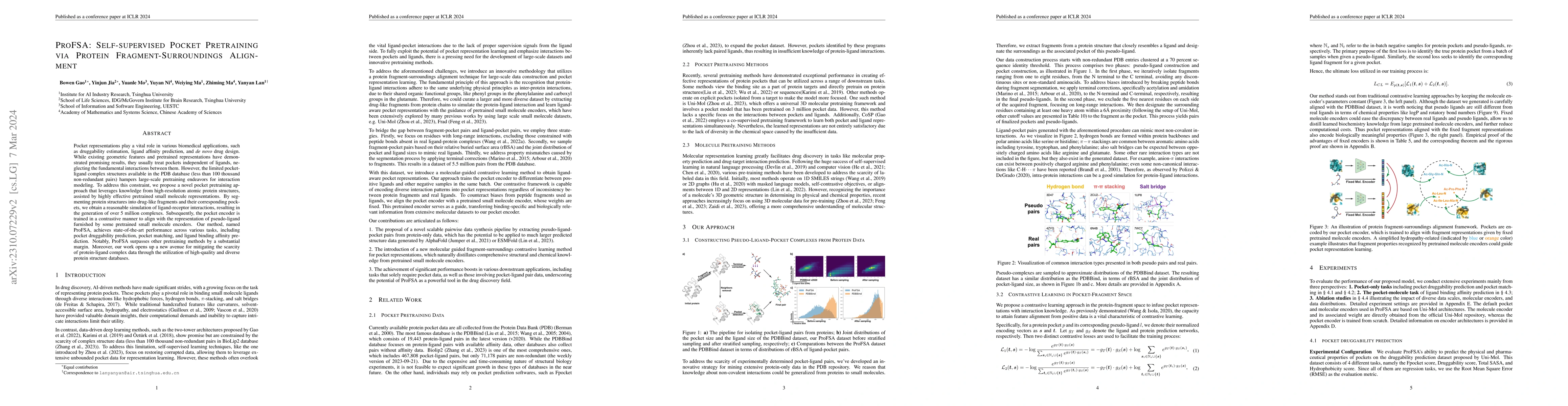 Thumbnail for ProFSA: Self-supervised Pocket Pretraining via Protein
  Fragment-Surroundings Alignment