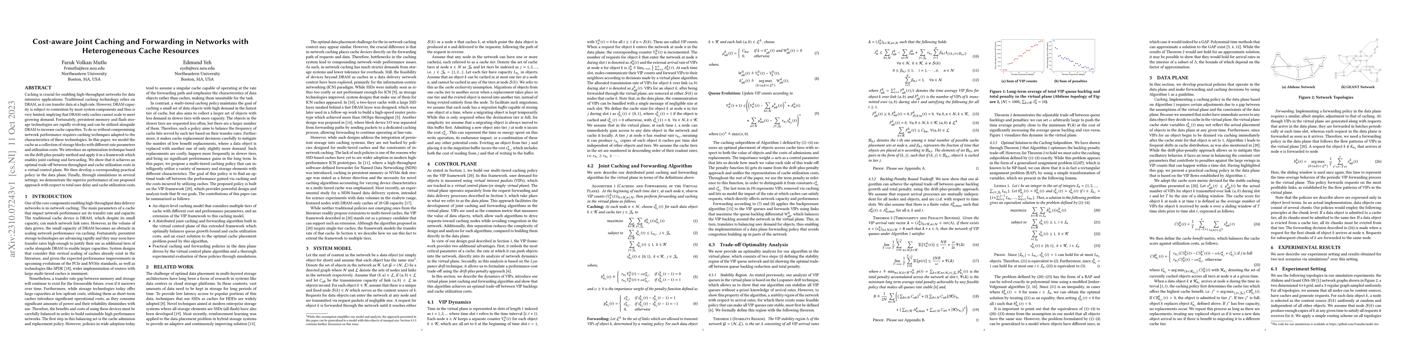 Thumbnail for Cost-aware Joint Caching and Forwarding in Networks with Heterogeneous
  Cache Resources
