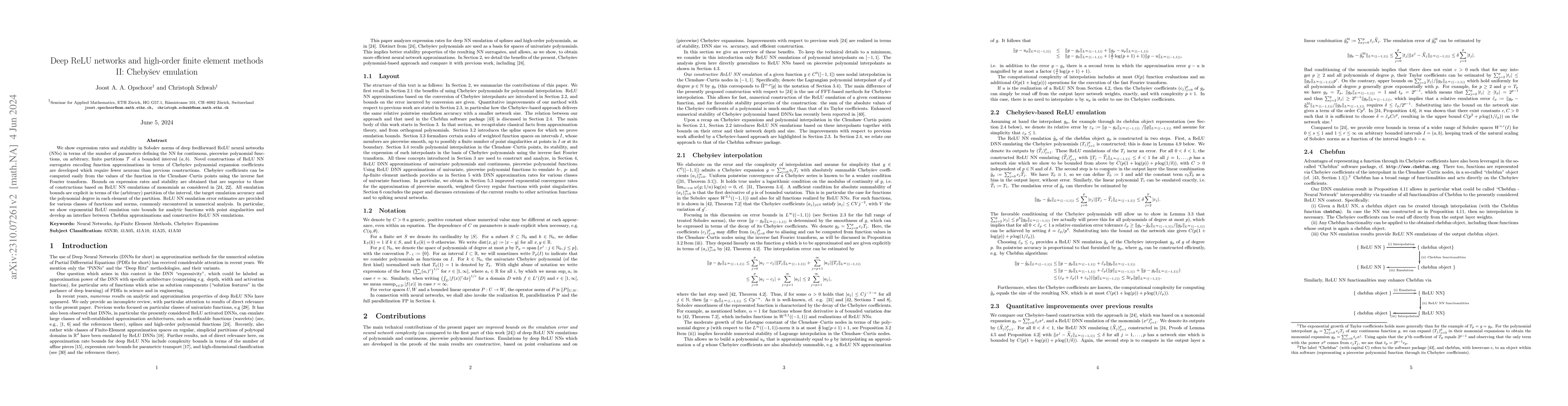 Thumbnail for Deep ReLU networks and high-order finite element methods II: Chebyshev
  emulation