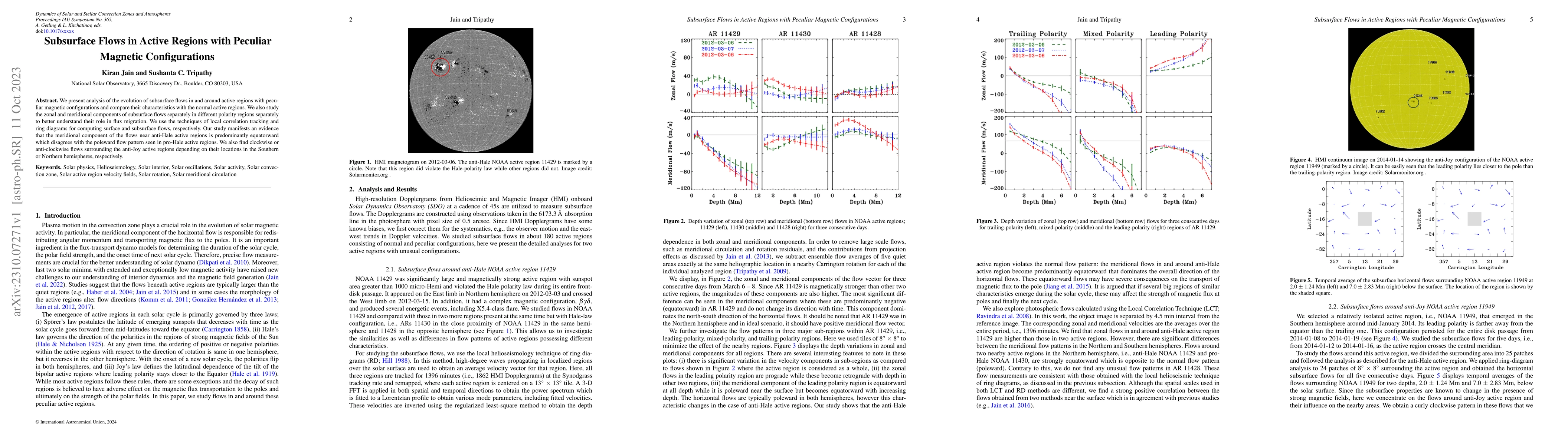Thumbnail for Subsurface Flows in Active Regions with Peculiar Magnetic Configurations
