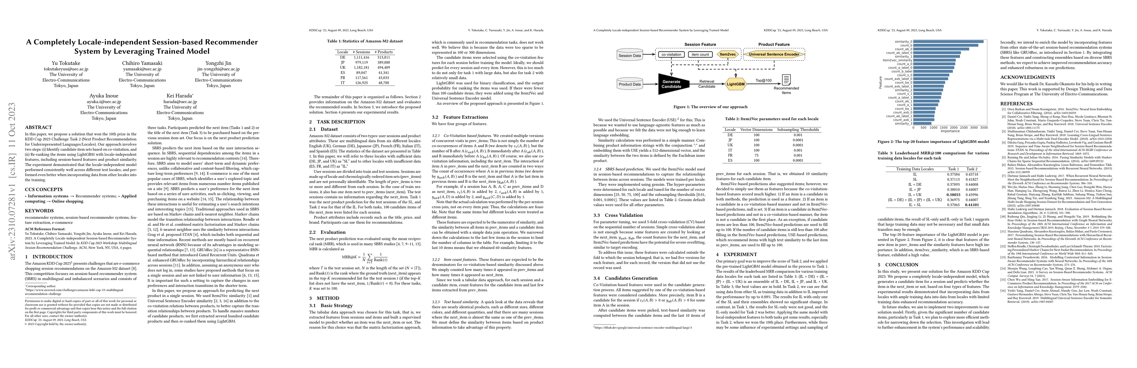 Thumbnail for A Completely Locale-independent Session-based Recommender System by
  Leveraging Trained Model