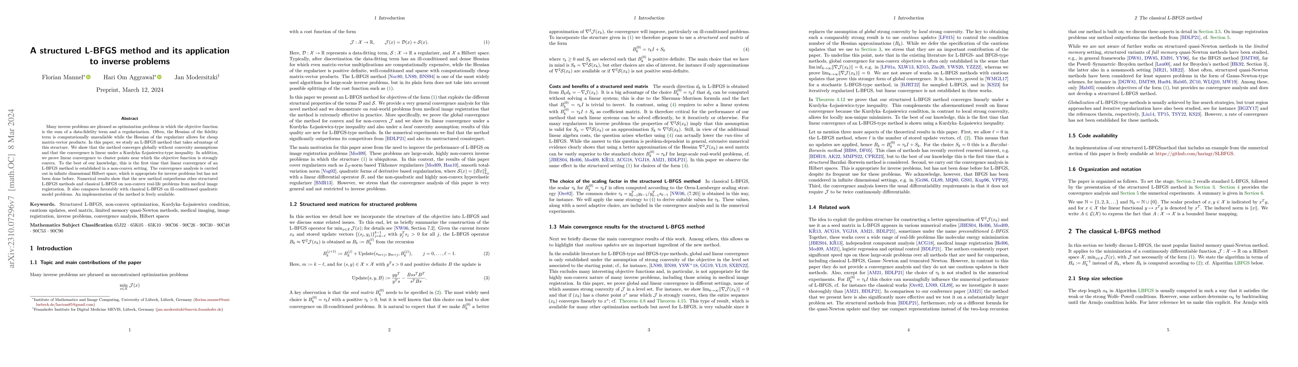 Thumbnail for A structured L-BFGS method and its application to inverse problems