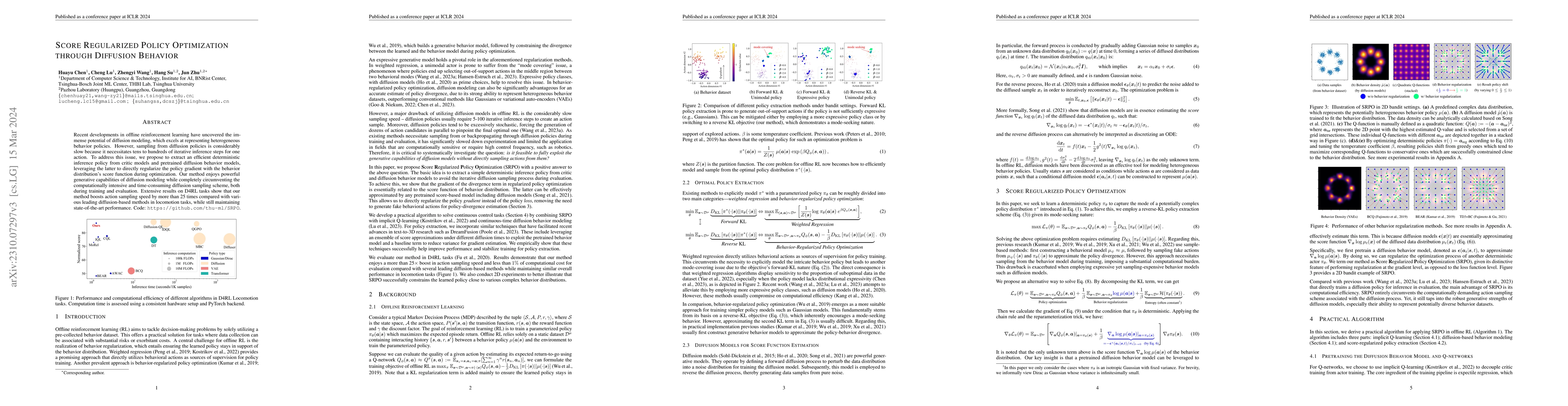Thumbnail for Score Regularized Policy Optimization through Diffusion Behavior