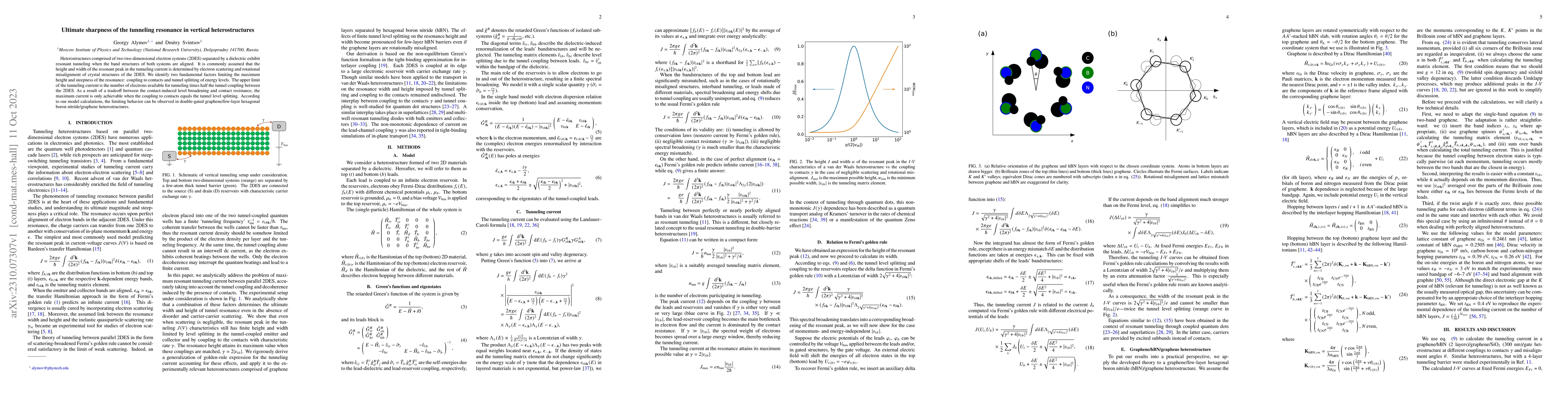 Thumbnail for Ultimate sharpness of the tunneling resonance in vertical
  heterostructures