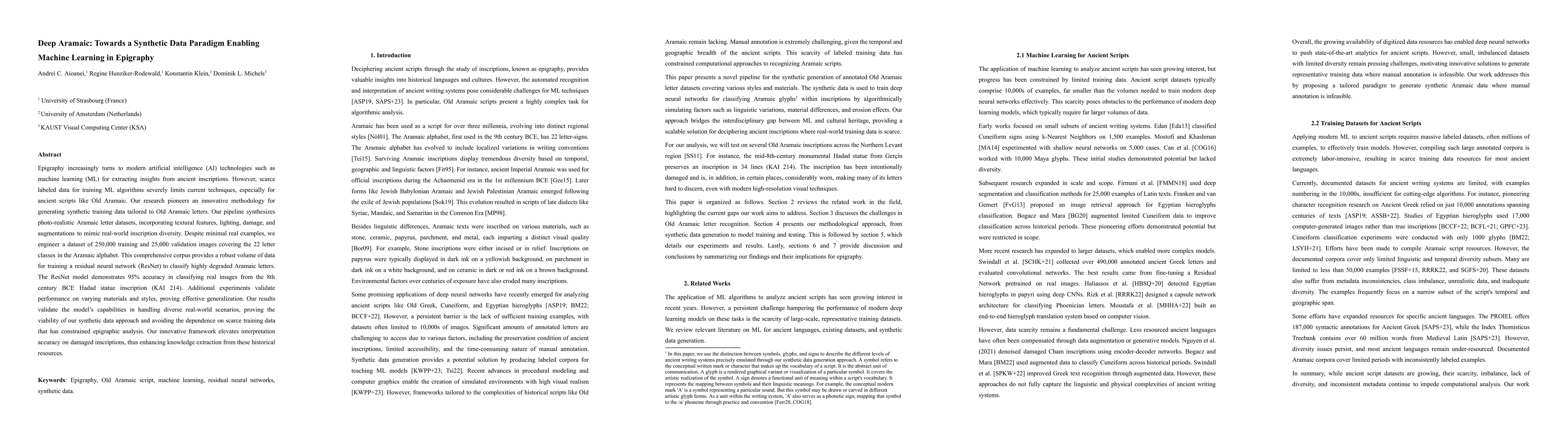 Thumbnail for Deep Aramaic: Towards a Synthetic Data Paradigm Enabling Machine
  Learning in Epigraphy