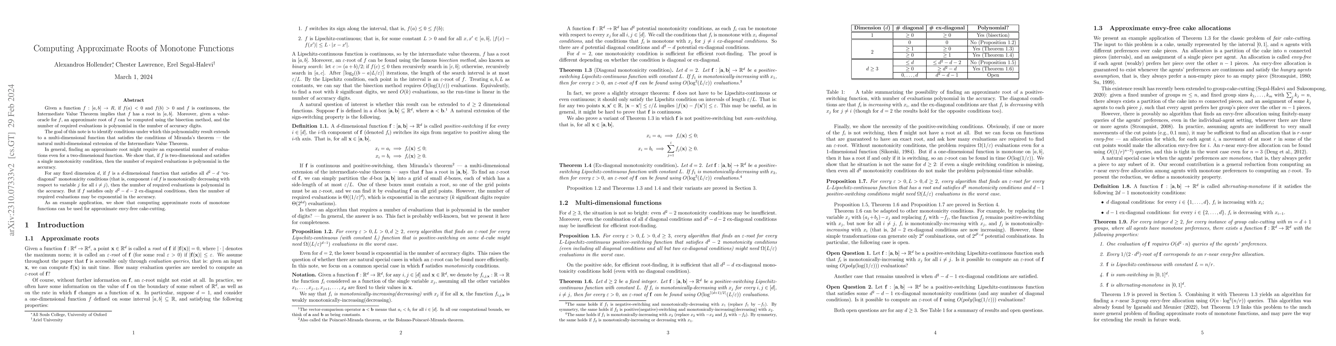 Thumbnail for Computing approximate roots of monotone functions