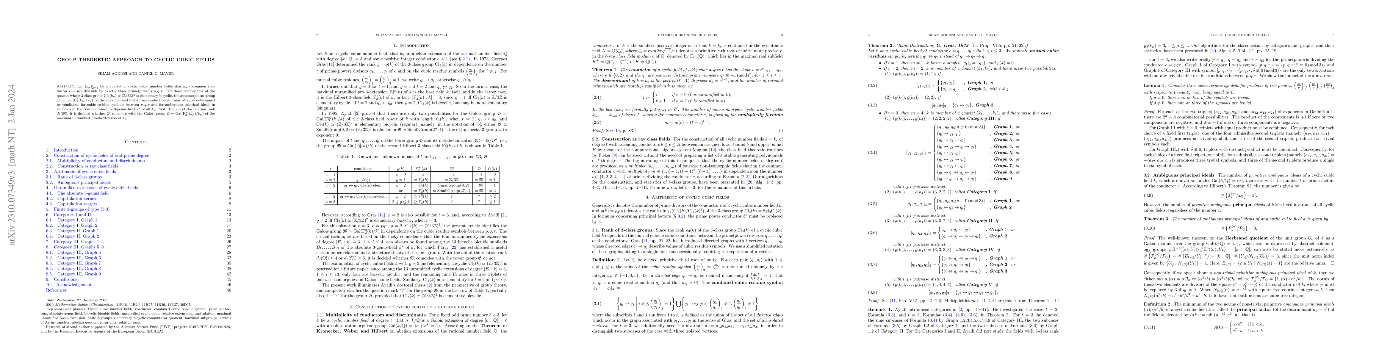 Thumbnail for Group theoretic approach to cyclic cubic fields