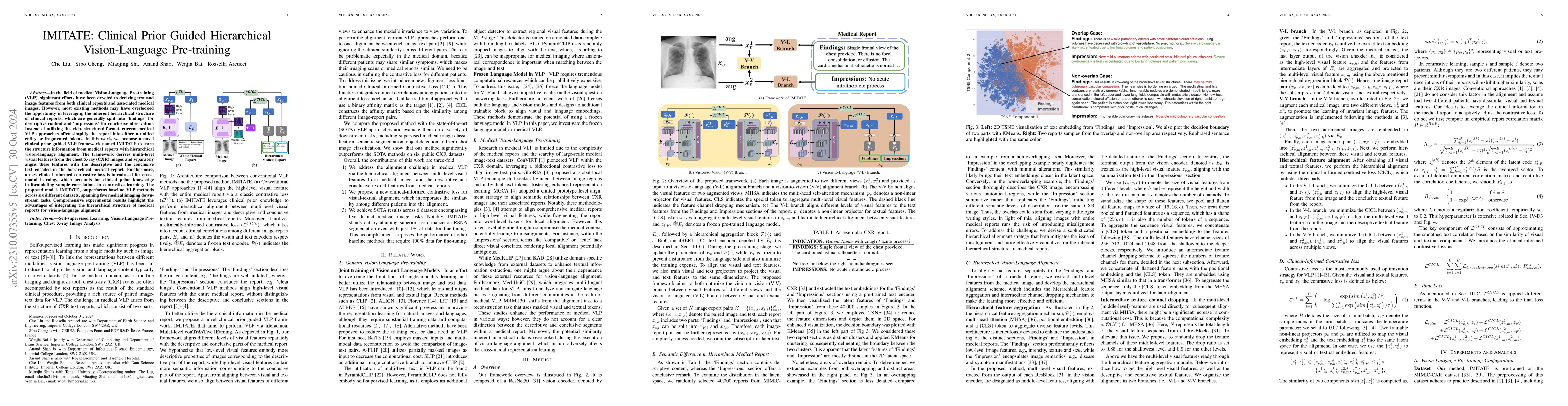 Thumbnail for IMITATE: Clinical Prior Guided Hierarchical Vision-Language Pre-training