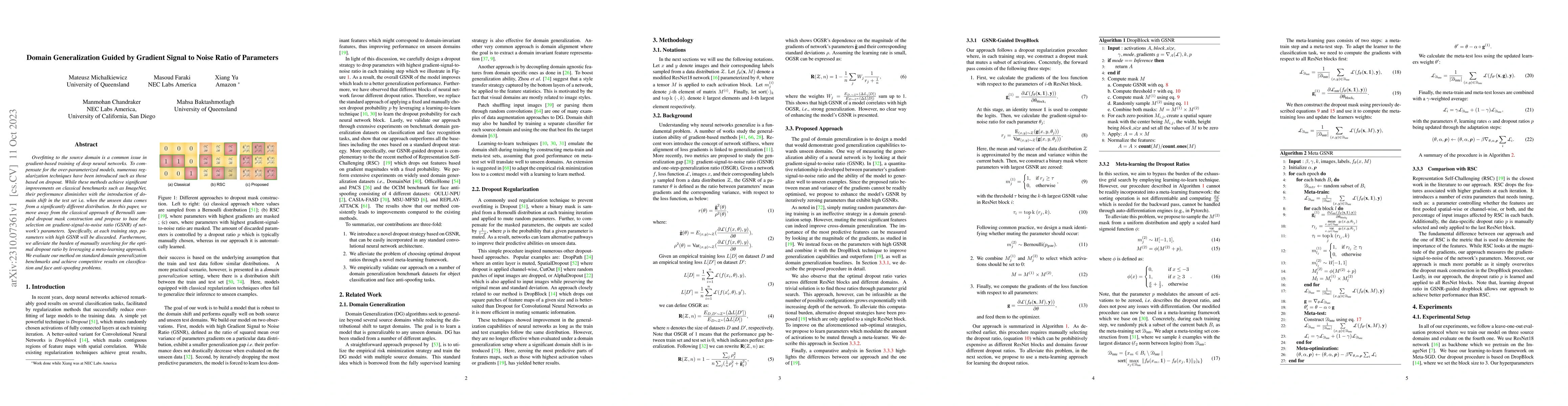 Thumbnail for Domain Generalization Guided by Gradient Signal to Noise Ratio of
  Parameters