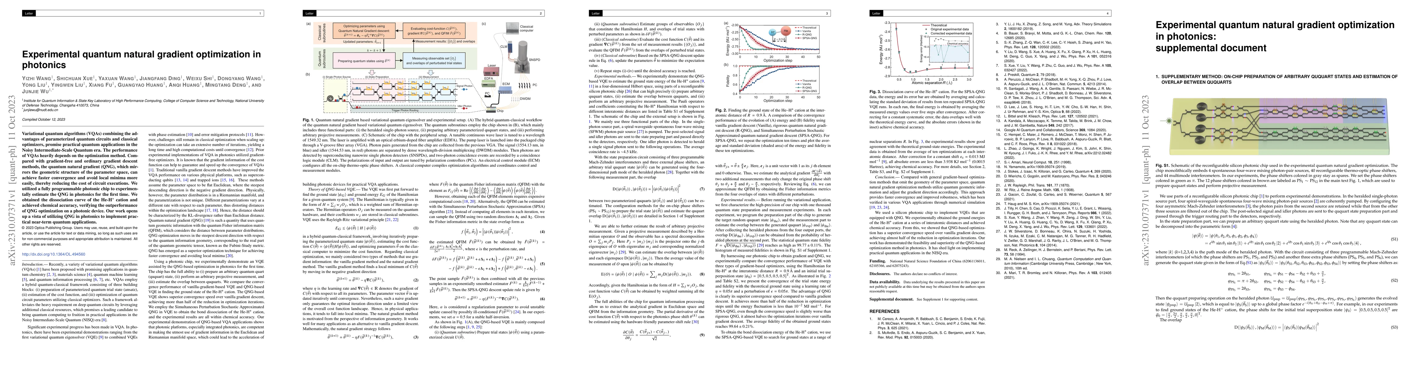 Thumbnail for Experimental quantum natural gradient optimization in photonics
