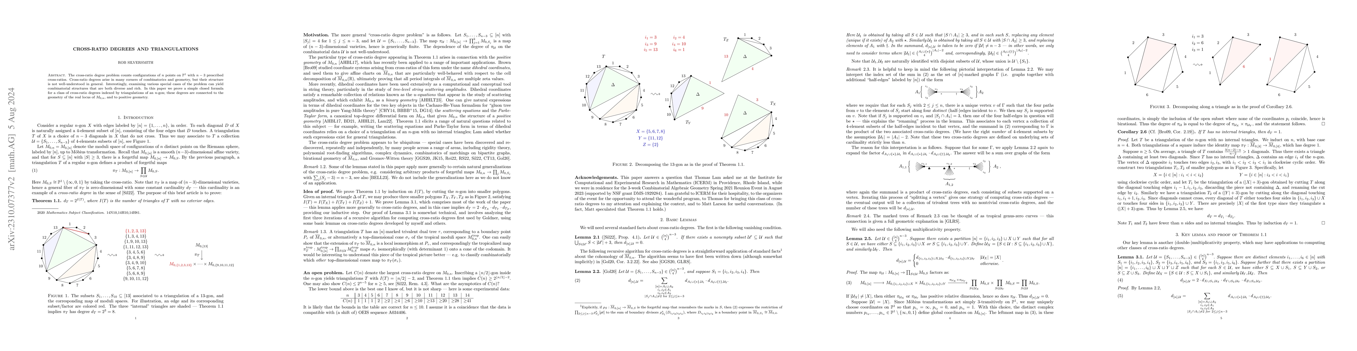 Thumbnail for Cross-ratio degrees and triangulations