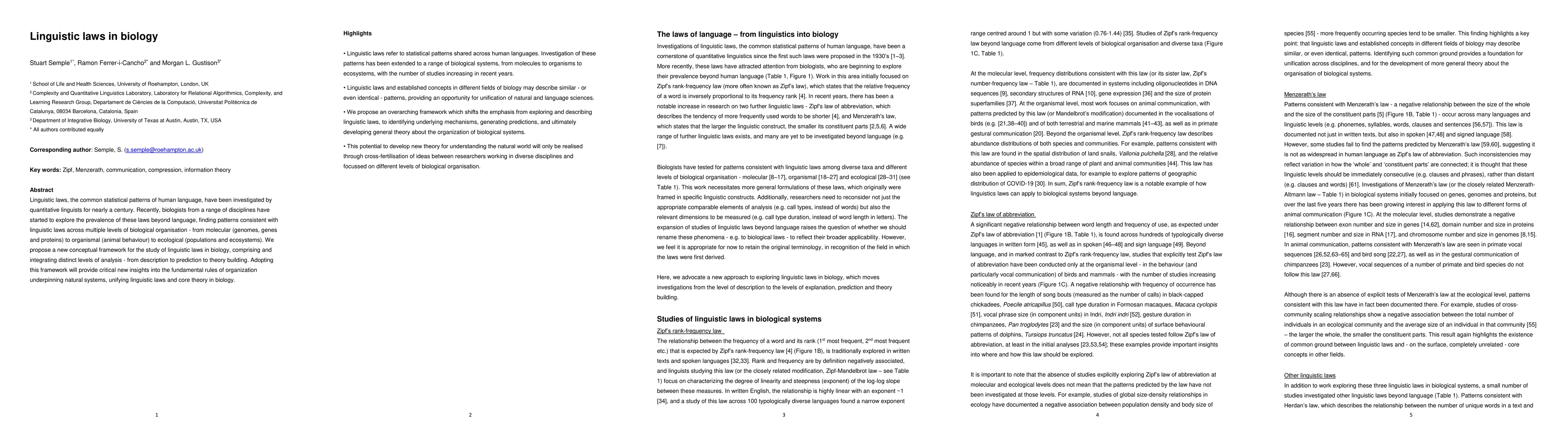 Thumbnail for Linguistic laws in biology