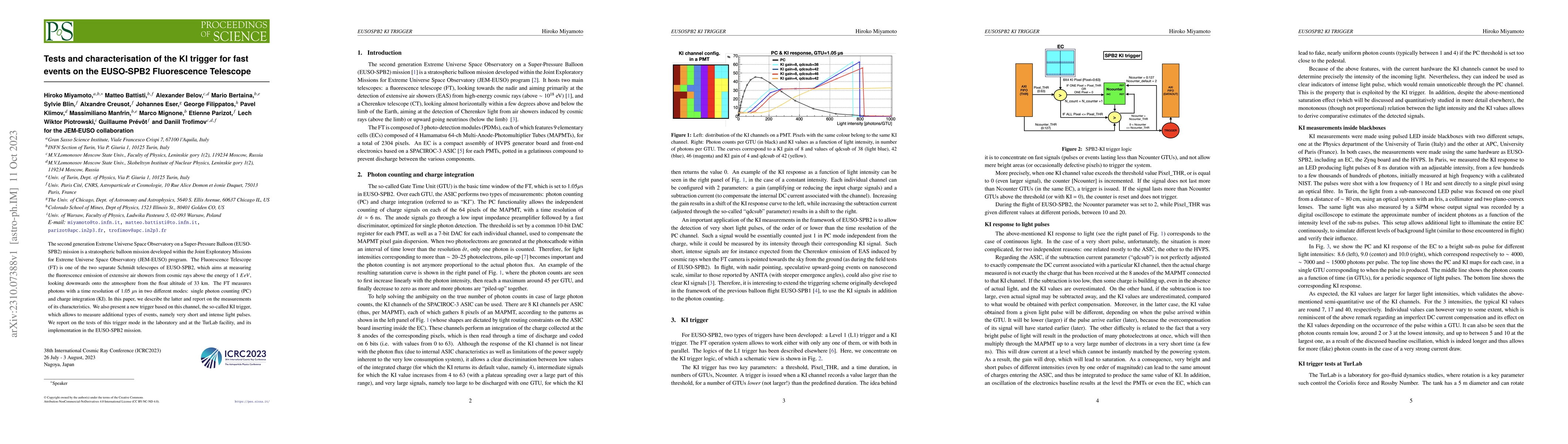 Thumbnail for Tests and characterisation of the KI trigger for fast events on the
  EUSO-SPB2 Fluorescence Telescope