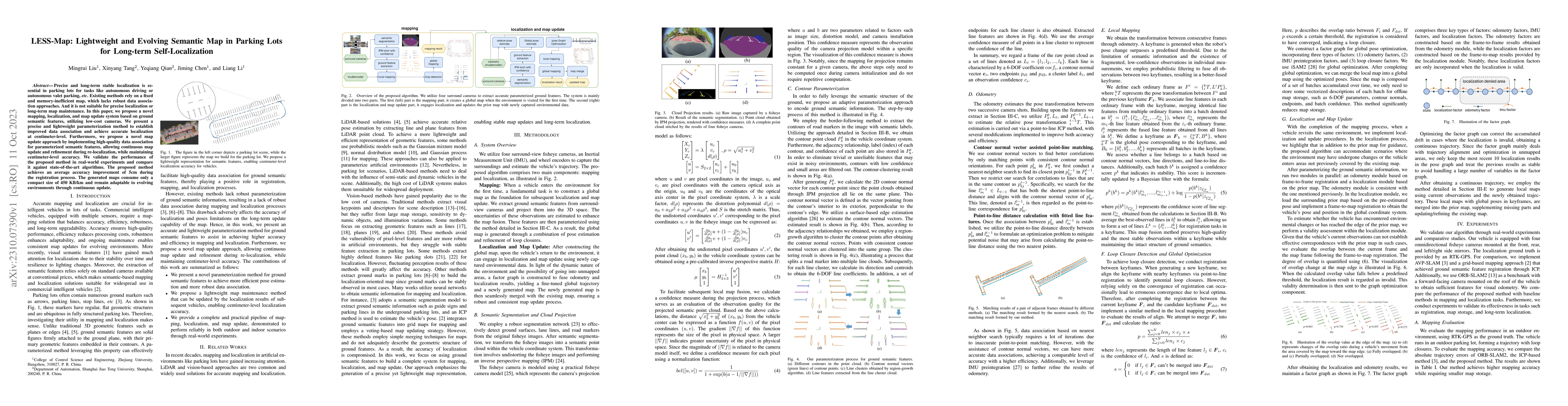 Thumbnail for LESS-Map: Lightweight and Evolving Semantic Map in Parking Lots for
  Long-term Self-Localization