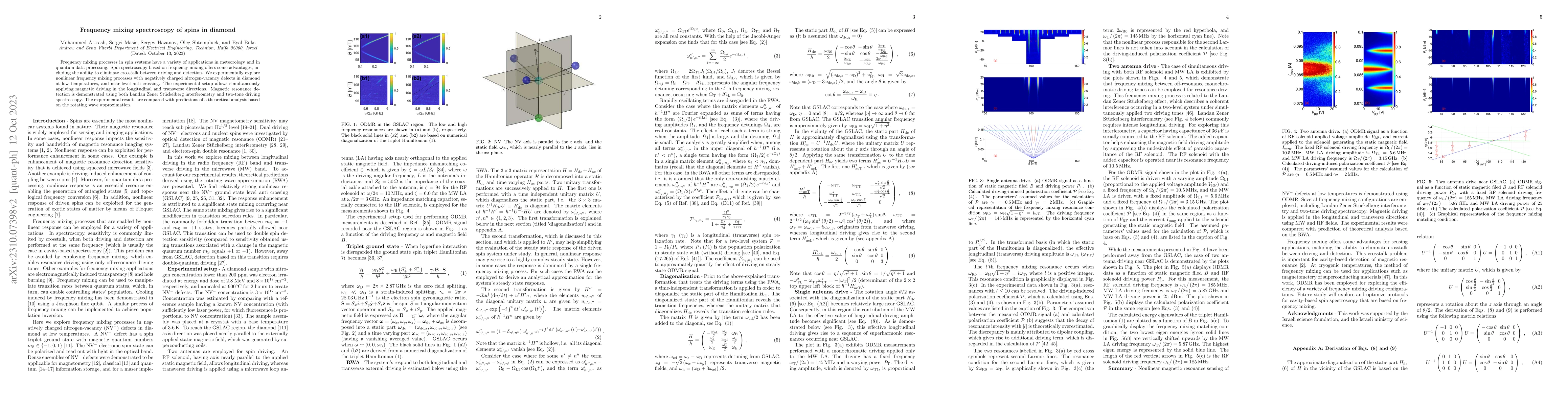 Thumbnail for Frequency mixing spectroscopy of spins in diamond