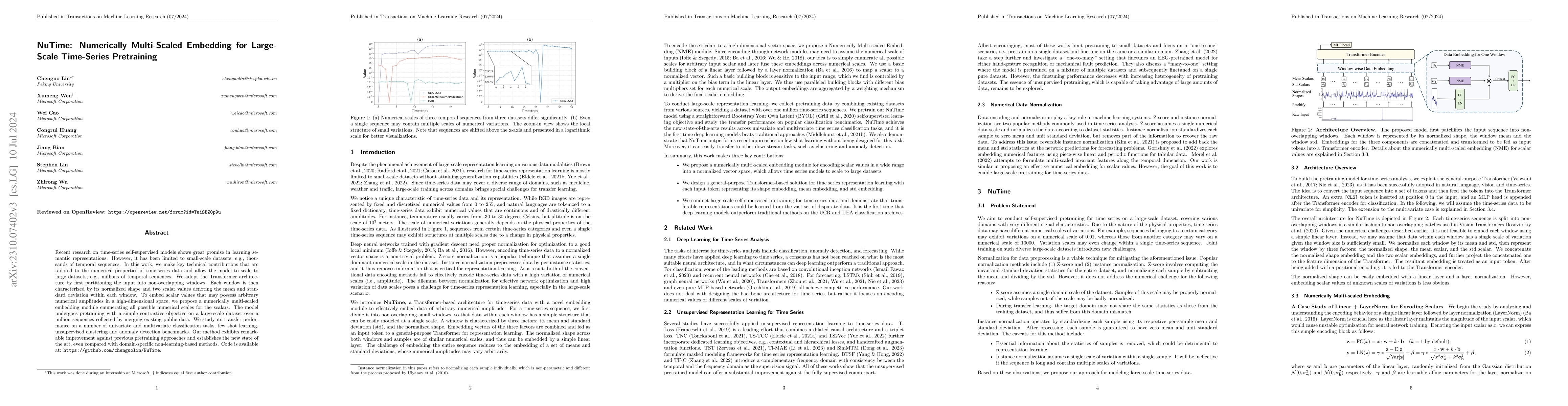 Thumbnail for NuTime: Numerically Multi-Scaled Embedding for Large-Scale Time-Series
  Pretraining