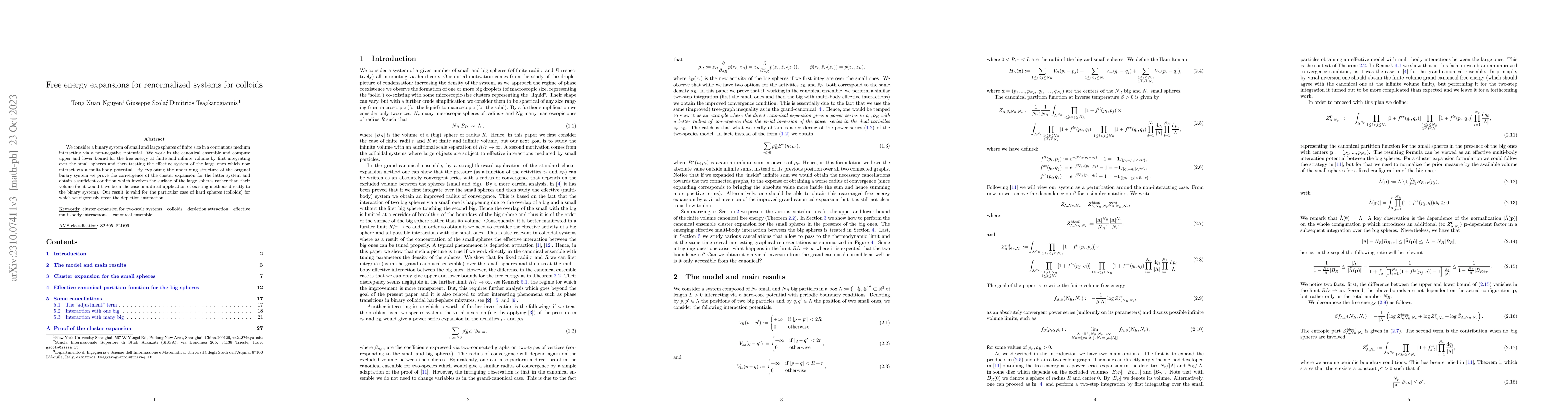 Thumbnail for Free energy expansions for renormalized systems for colloids