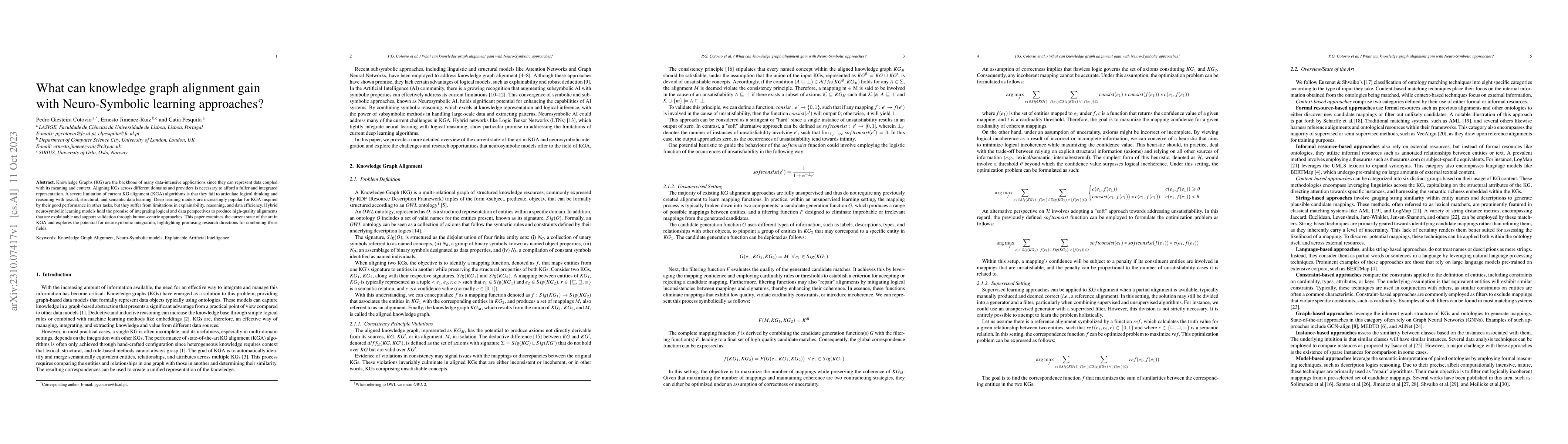 Thumbnail for What can knowledge graph alignment gain with Neuro-Symbolic learning
  approaches?