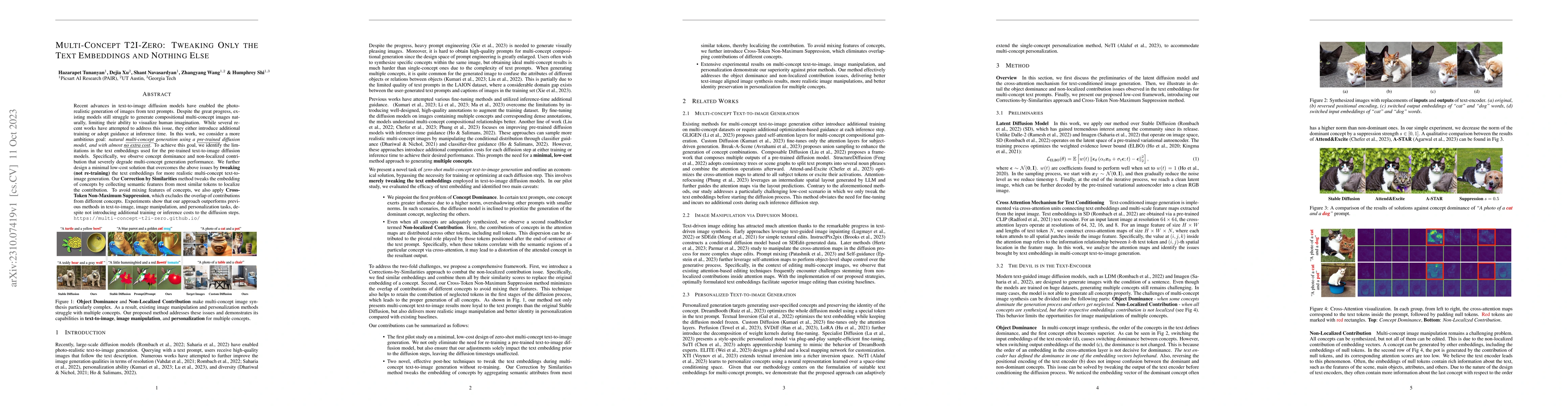 Thumbnail for Multi-Concept T2I-Zero: Tweaking Only The Text Embeddings and Nothing
  Else