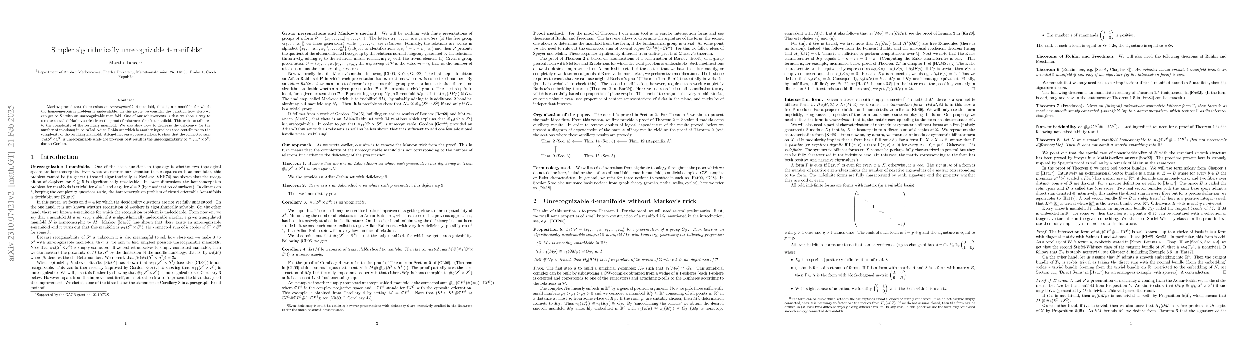 Thumbnail for Simpler algorithmically unrecognizable 4-manifolds