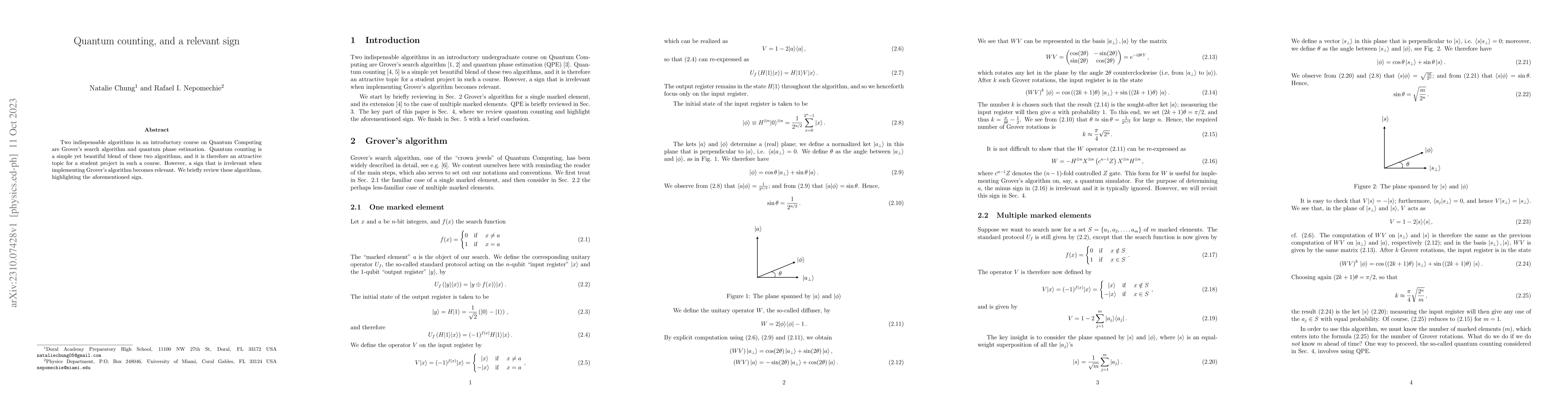Thumbnail for Quantum counting, and a relevant sign