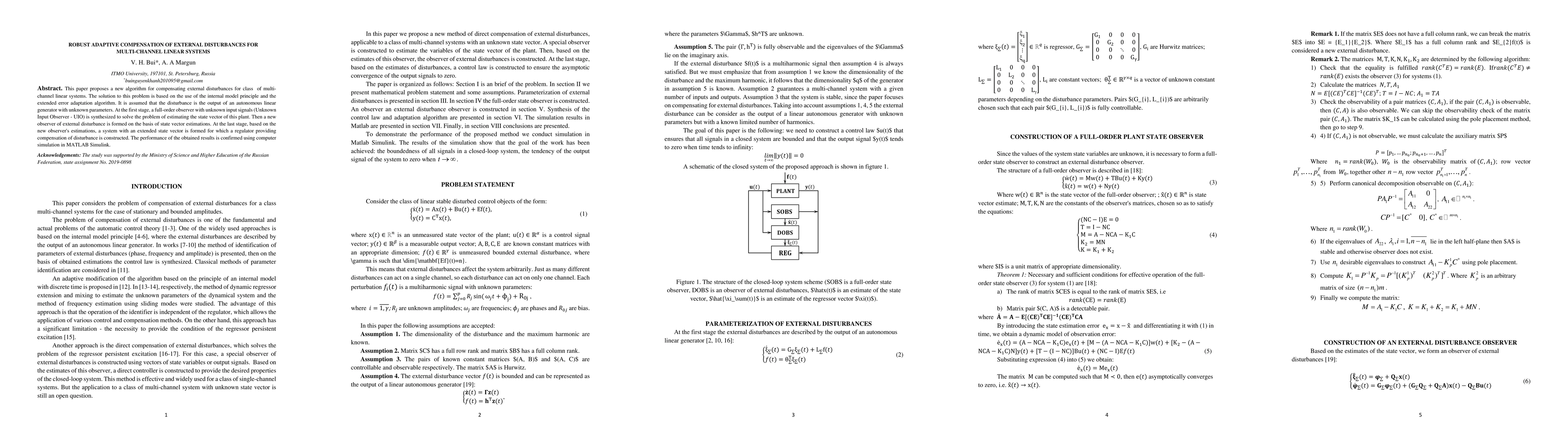 Thumbnail for Robust Adaptive Compensation of External Disturbances for Multi-Channel
  Linear Systems