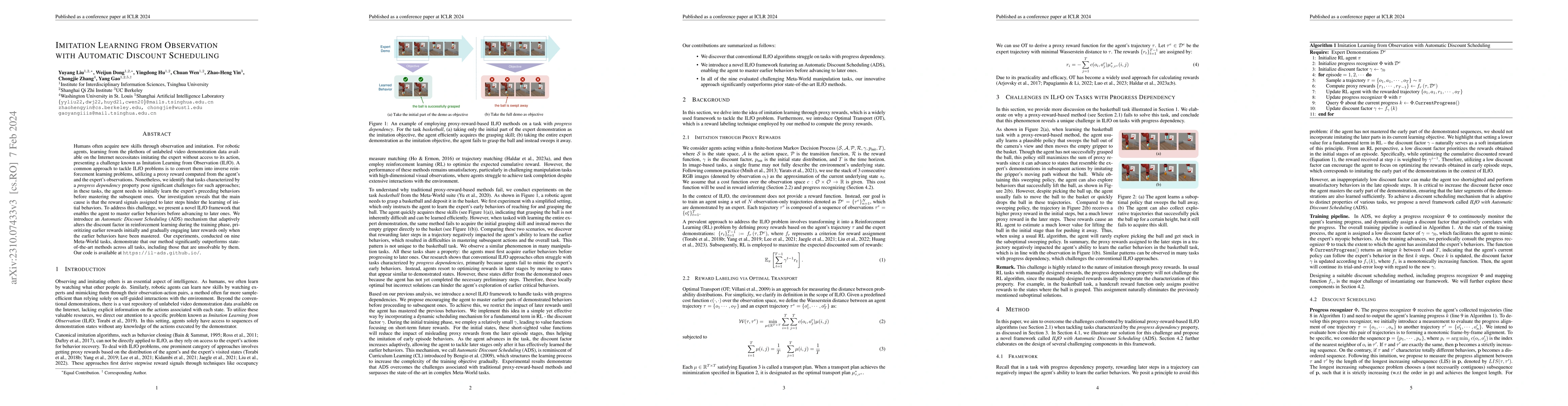 Thumbnail for Imitation Learning from Observation with Automatic Discount Scheduling
