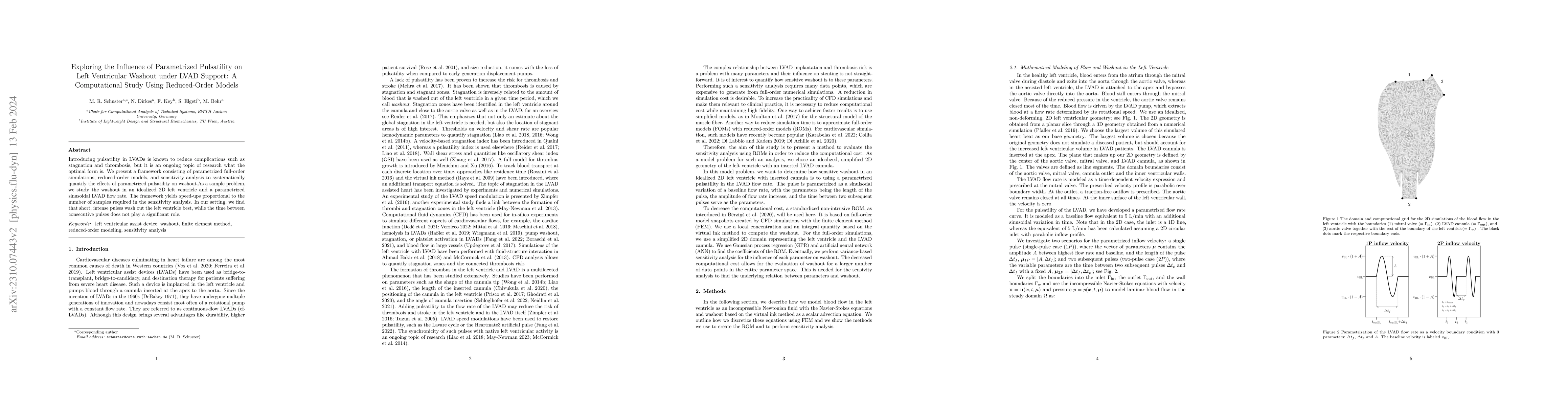 Thumbnail for Exploring the Influence of Parametrized Pulsatility on Left Ventricular
  Washout under LVAD Support: A Computational Study Using Reduced-Order Models