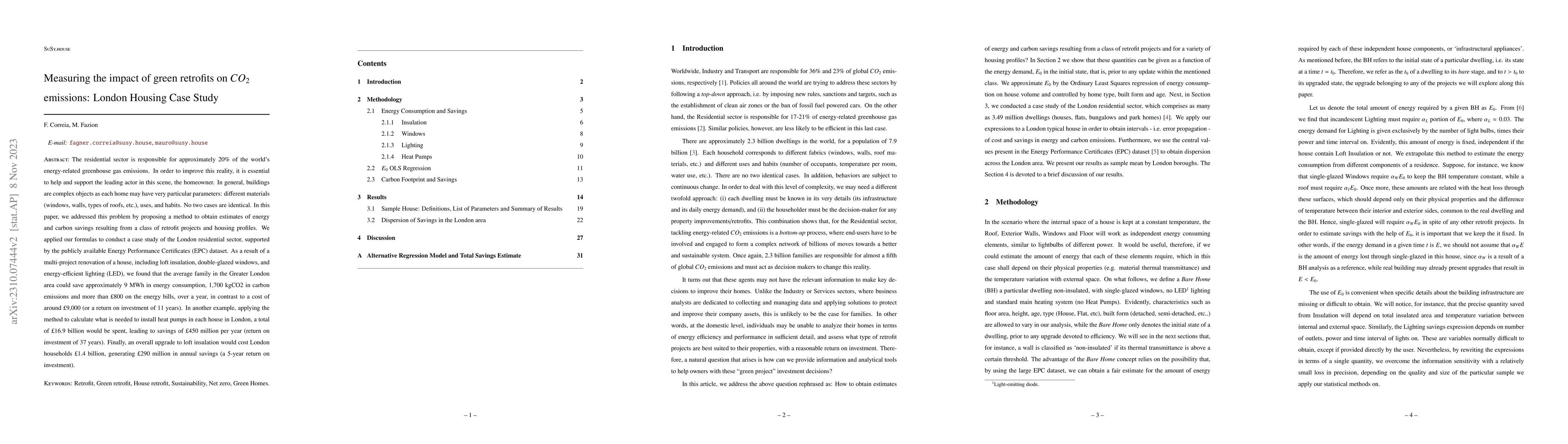 Thumbnail for Measuring the impact of green retrofits on CO$_2$ emissions: London
  Housing Case Study