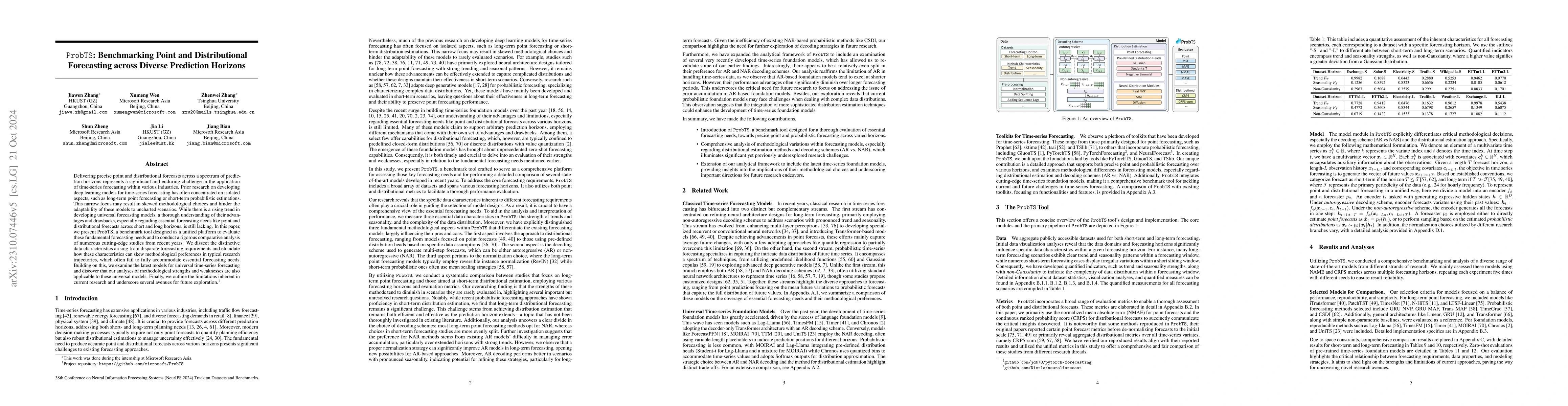 Thumbnail for ProbTS: Benchmarking Point and Distributional Forecasting across Diverse
  Prediction Horizons