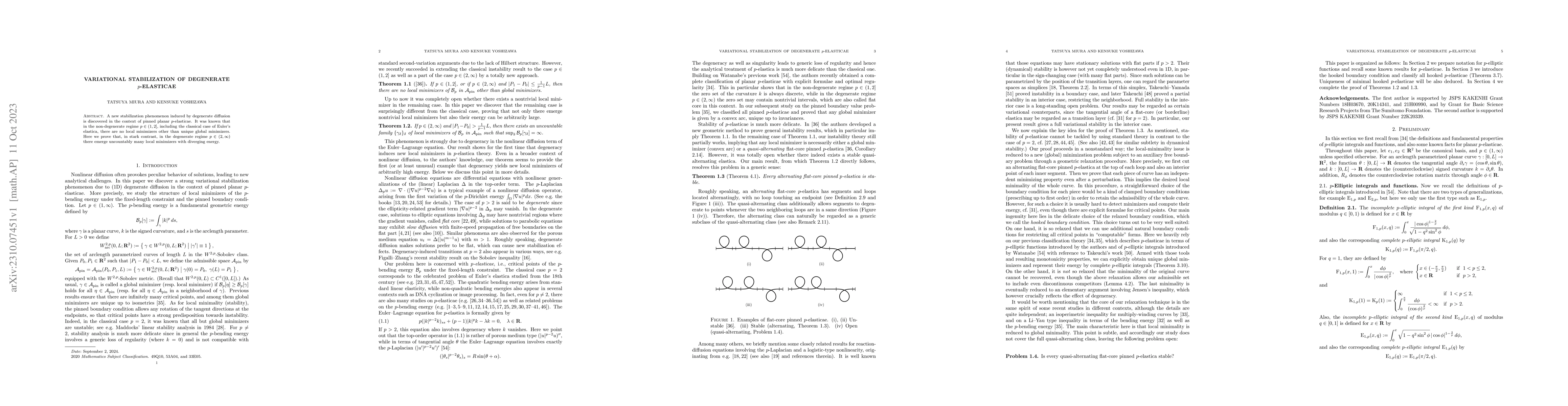 Thumbnail for Variational stabilization of degenerate p-elasticae