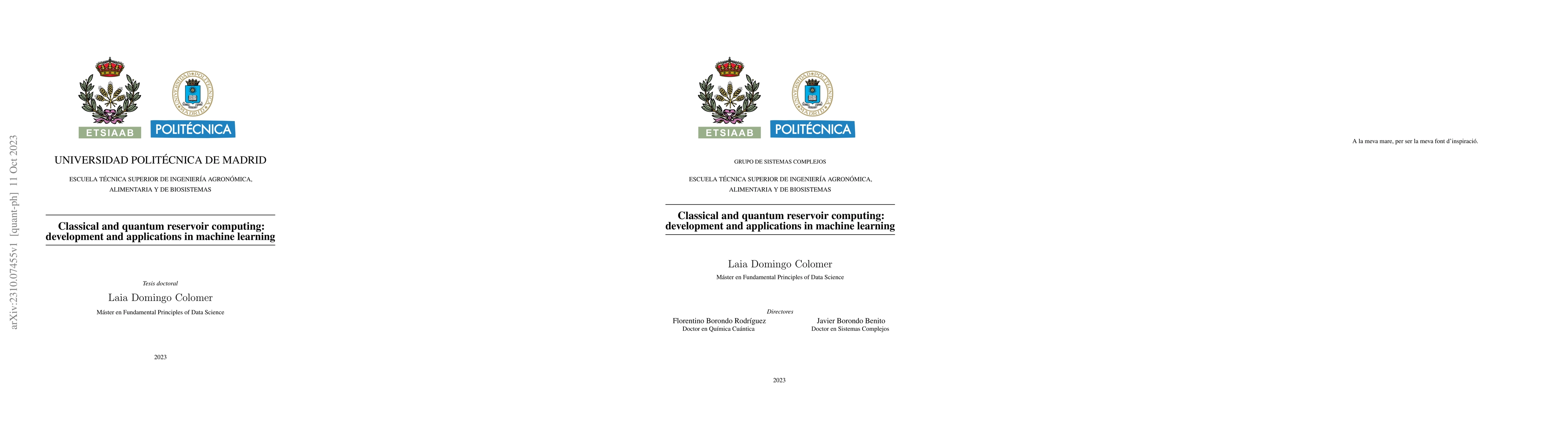 Thumbnail for Classical and quantum reservoir computing: development and applications
  in machine learning