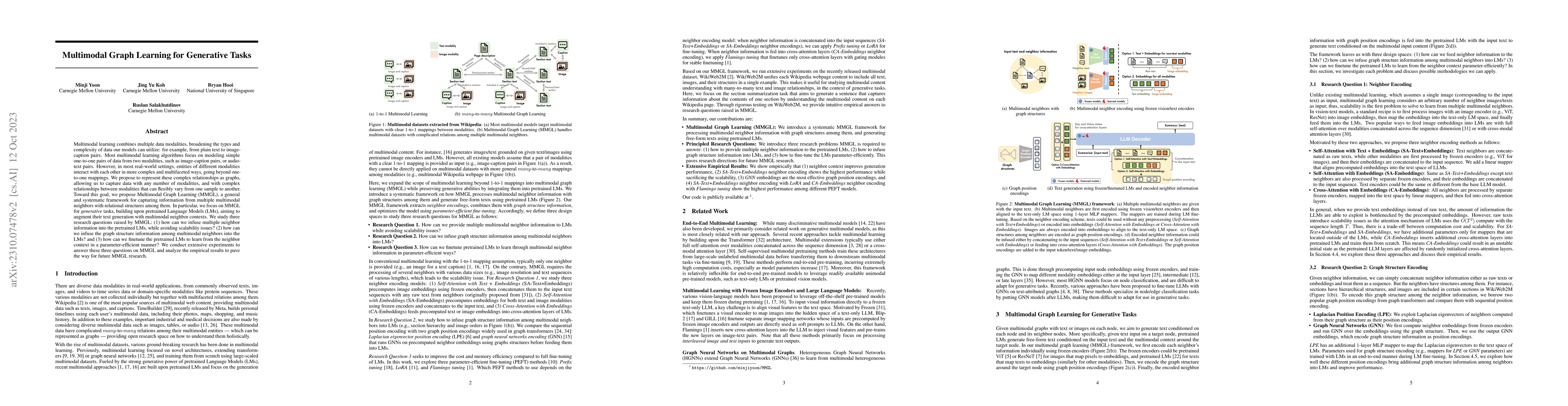 Thumbnail for Multimodal Graph Learning for Generative Tasks