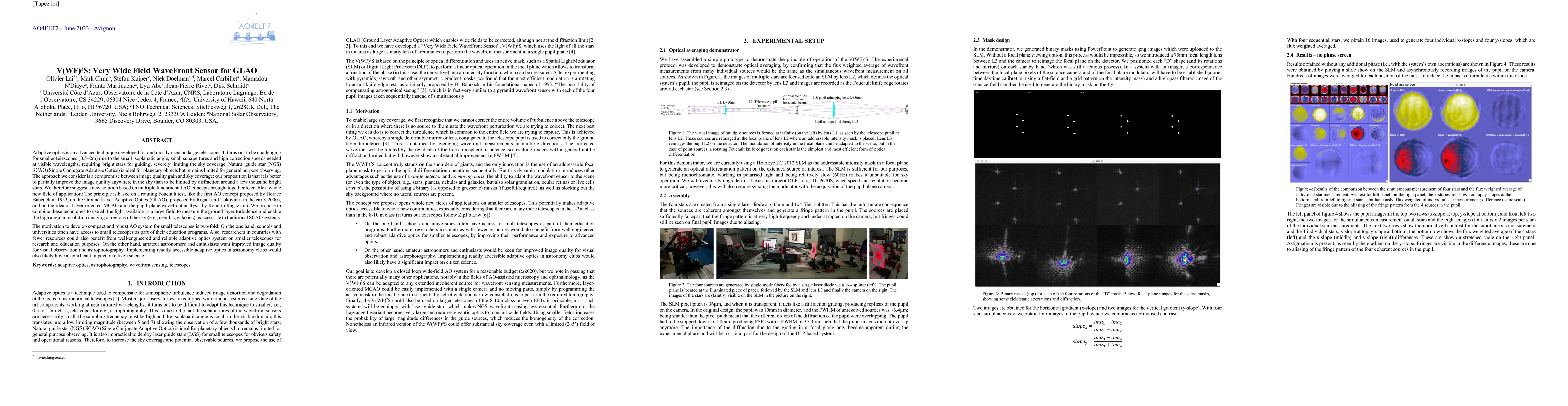 Thumbnail for V(WF)$^2$S: Very Wide Field WaveFront Sensor for GLAO