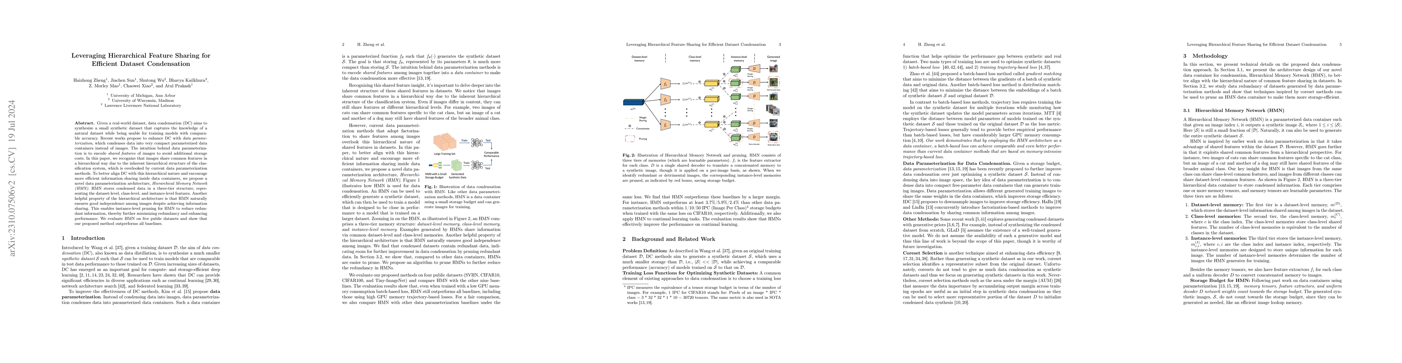 Thumbnail for Leveraging Hierarchical Feature Sharing for Efficient Dataset
  Condensation