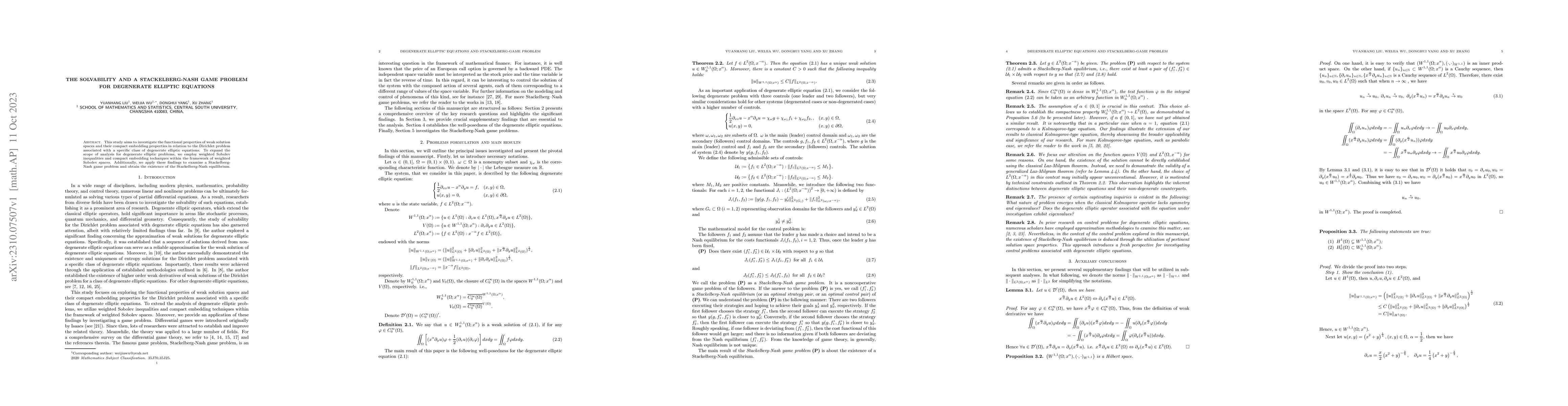 Thumbnail for The solvability and a Stackelberg-Nash game problem for degenerate
  elliptic equations