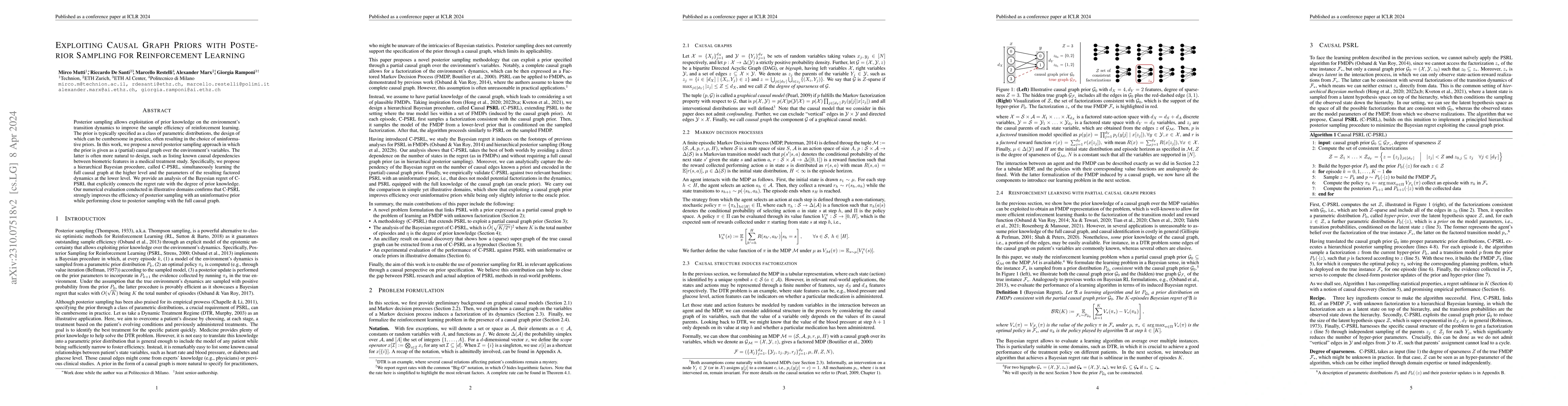 Thumbnail for Exploiting Causal Graph Priors with Posterior Sampling for Reinforcement
  Learning