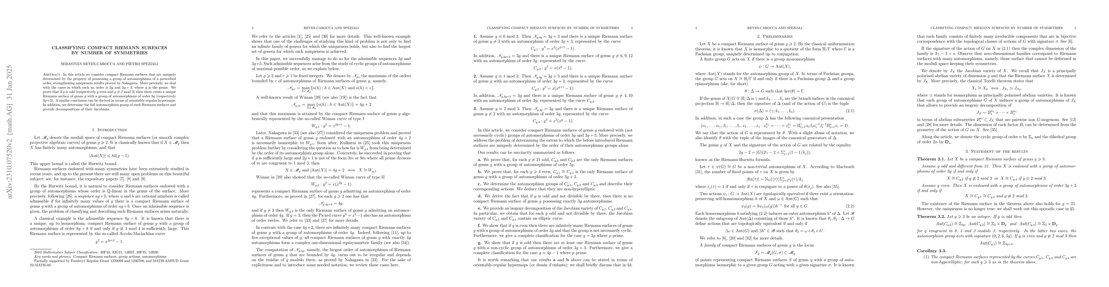 Thumbnail for Classifying compact Riemann surfaces by number of symmetries
