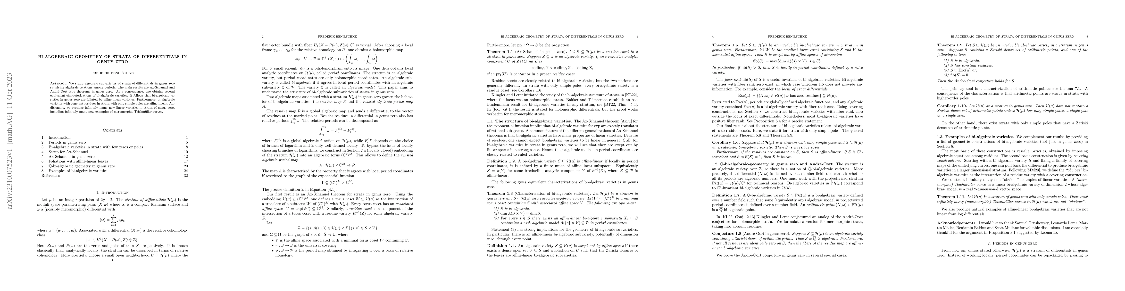 Thumbnail for Bi-algebraic geometry of strata of differentials in genus zero