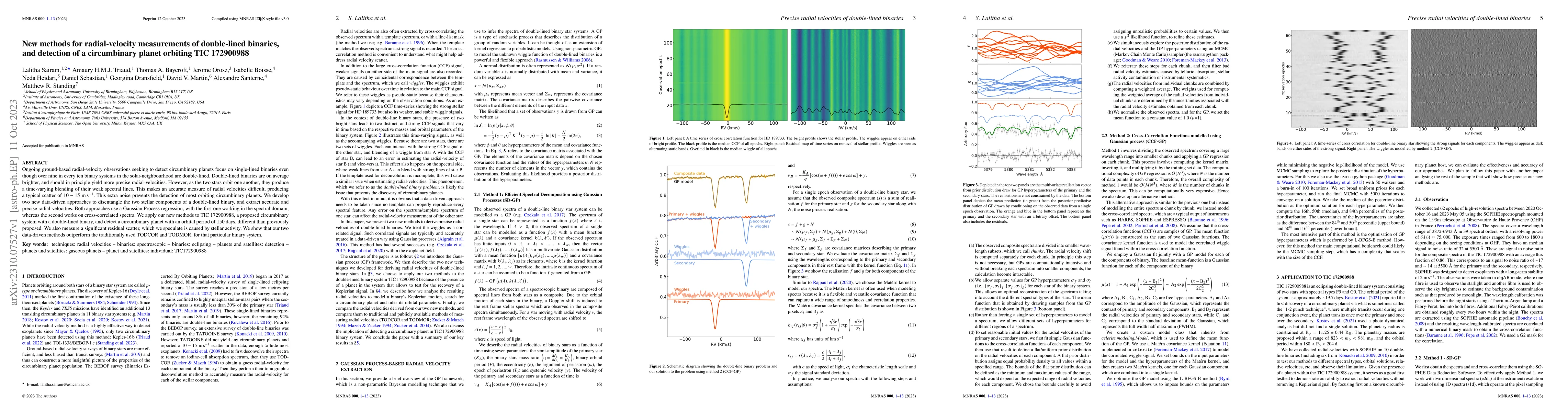 Thumbnail for New methods for radial-velocity measurements of double-lined binaries,
  and detection of a circumbinary planet orbiting TIC 172900988