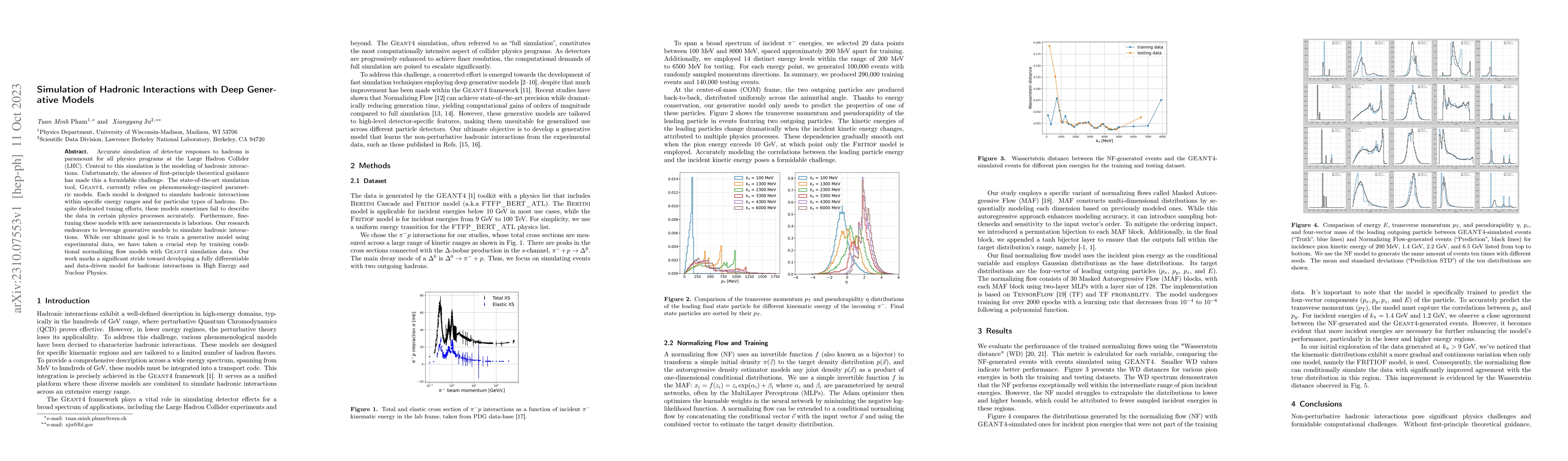 Thumbnail for Simulation of Hadronic Interactions with Deep Generative Models