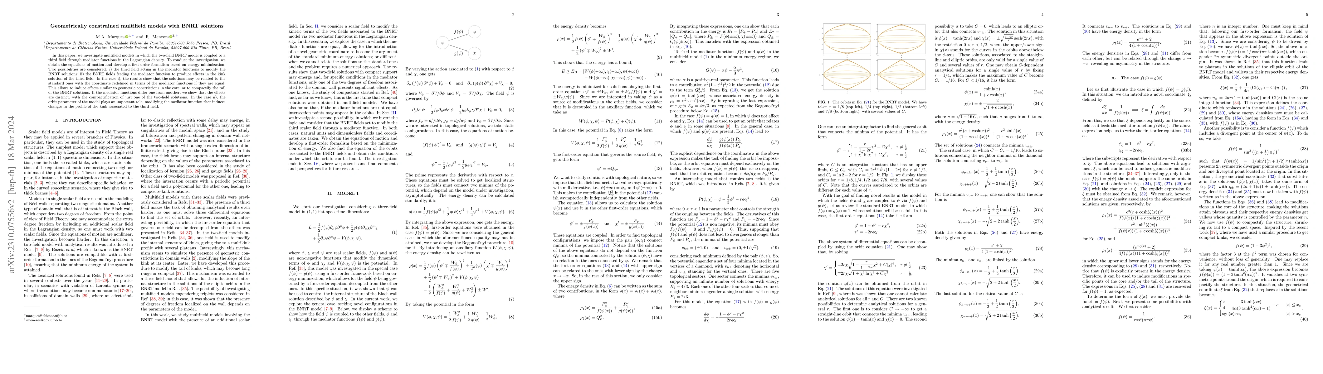 Thumbnail for Geometrically constrained multifield models with BNRT solutions
