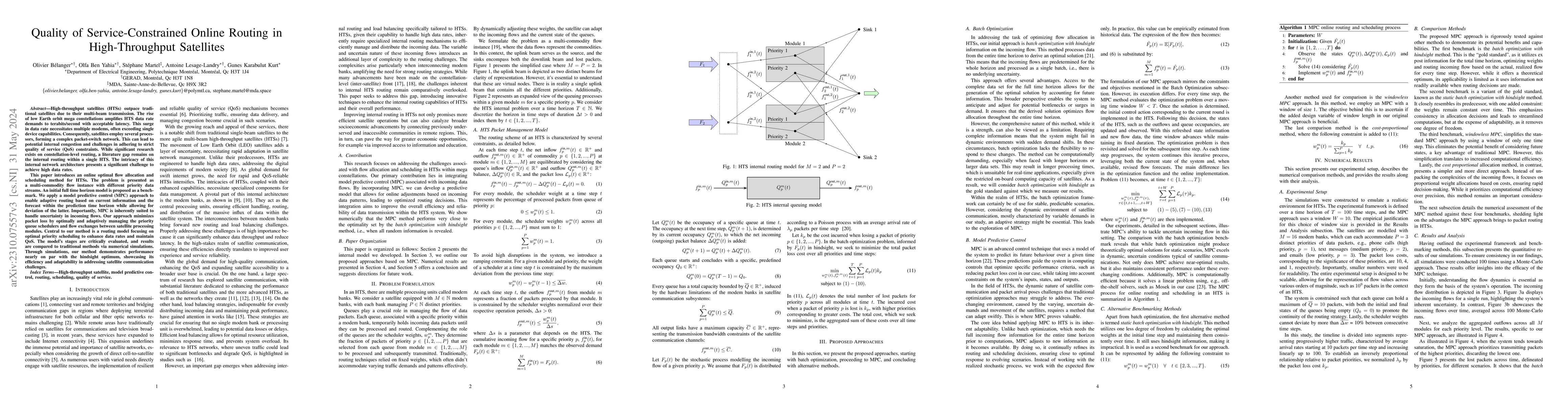 Thumbnail for Quality of Service-Constrained Online Routing in High Throughput
  Satellites