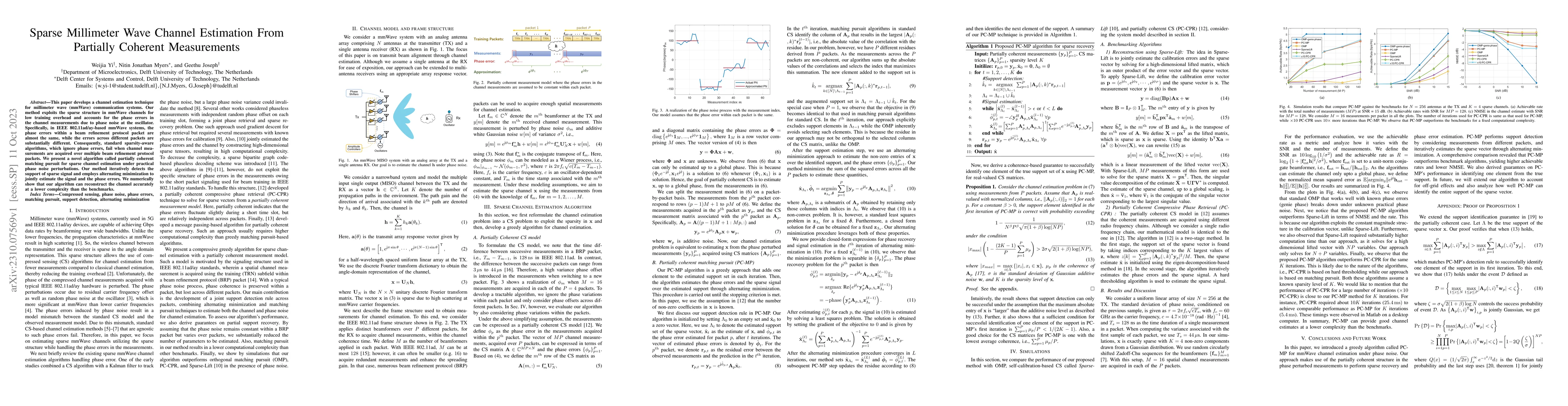 Thumbnail for Sparse Millimeter Wave Channel Estimation From Partially Coherent
  Measurements