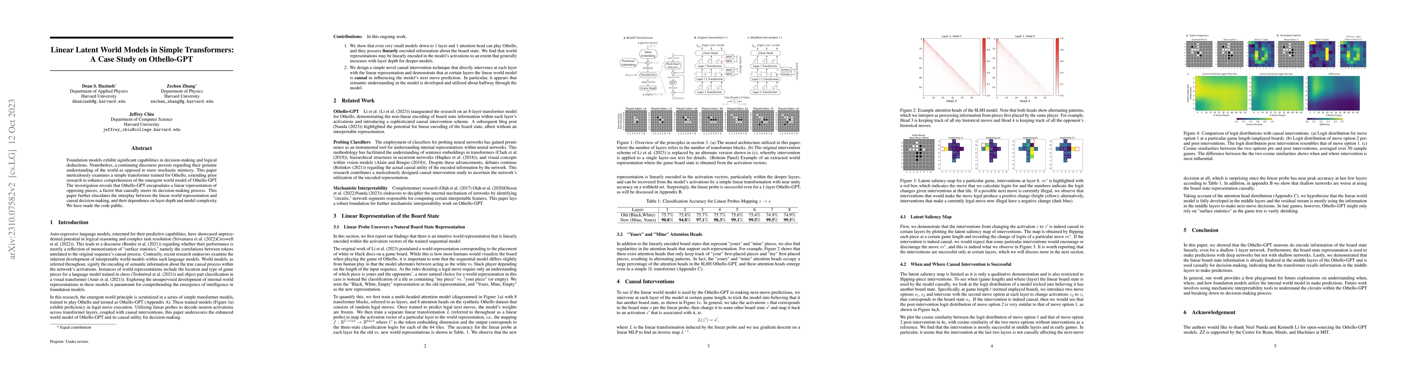 Thumbnail for Linear Latent World Models in Simple Transformers: A Case Study on
  Othello-GPT