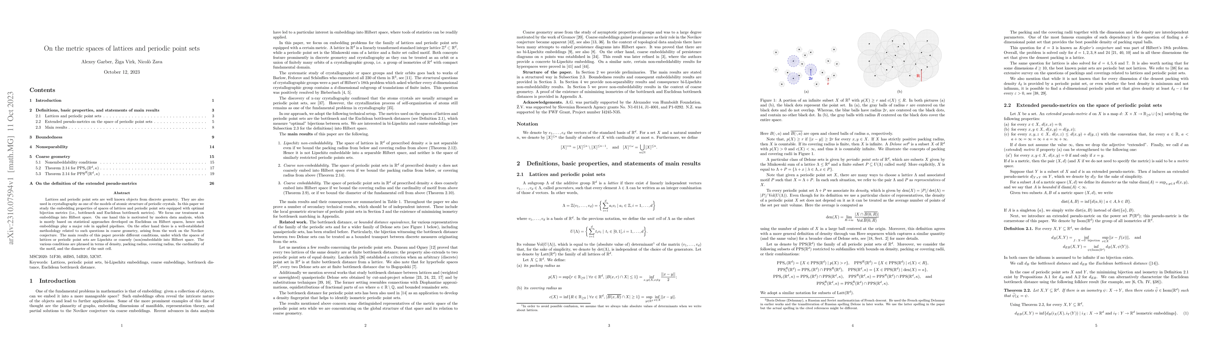Thumbnail for On the metric spaces of lattices and periodic point sets
